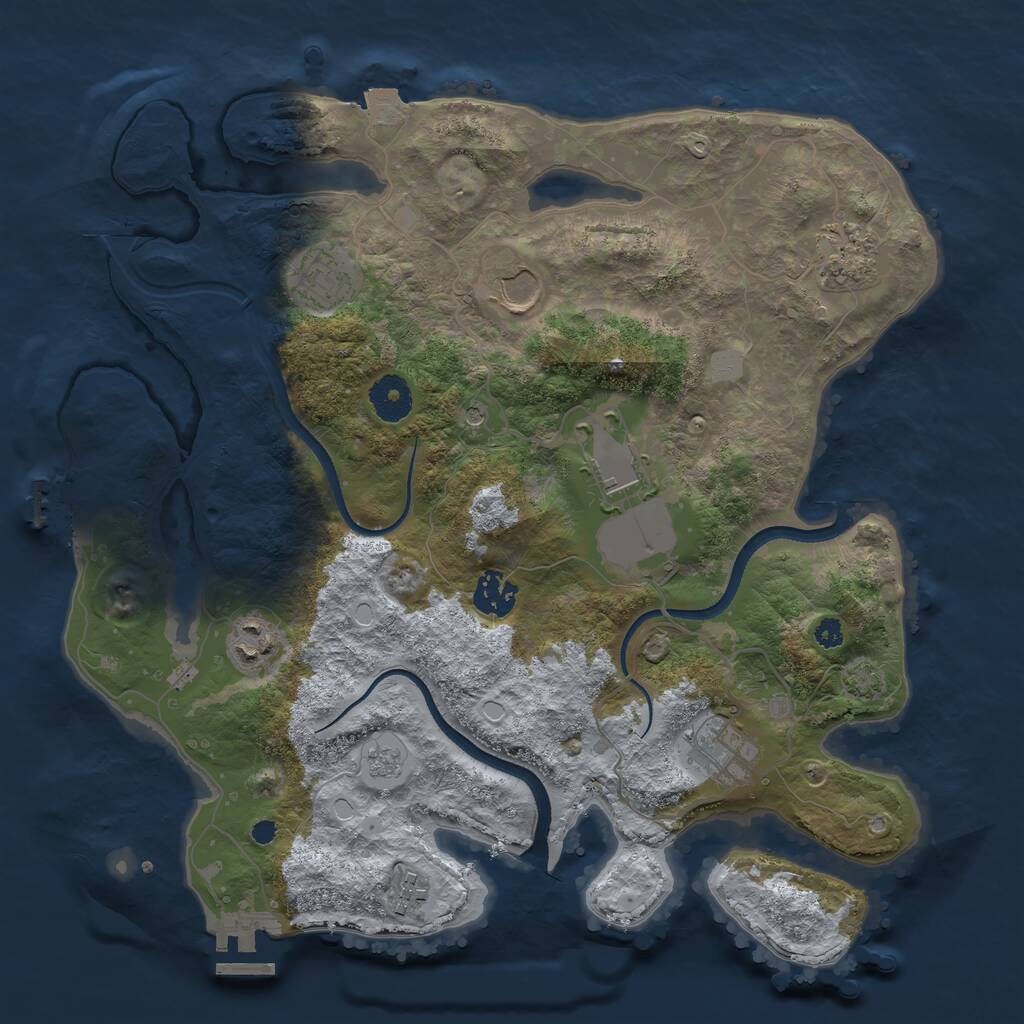 Rust Map: Procedural Map, Size: 3500, Seed: 933500190, 14 Monuments