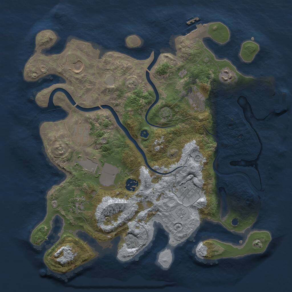 Rust Map: Procedural Map, Size: 3500, Seed: 1825034961, 15 Monuments