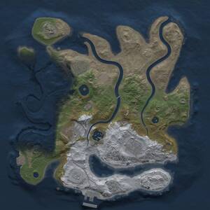 Thumbnail Rust Map: Procedural Map, Size: 3000, Seed: 830328, 10 Monuments