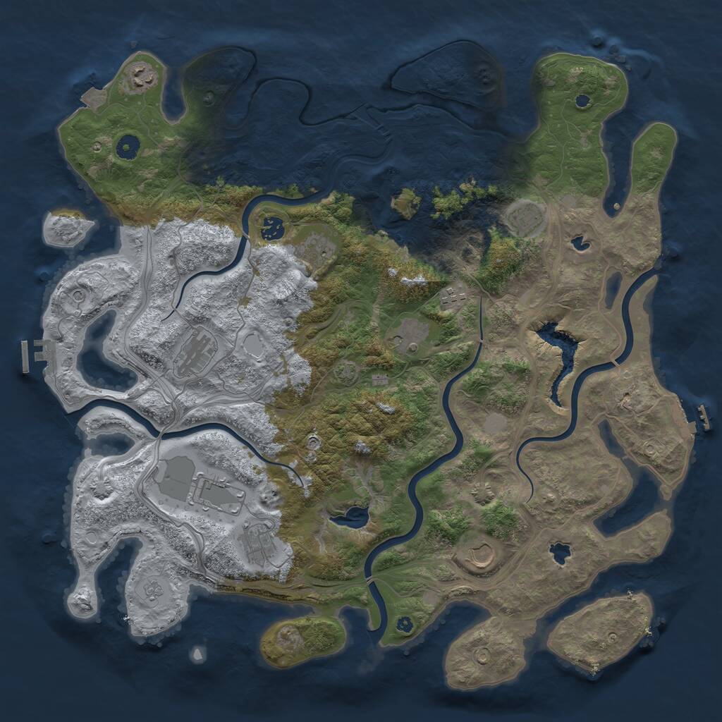 Rust Map: Procedural Map, Size: 4500, Seed: 157162832, 16 Monuments