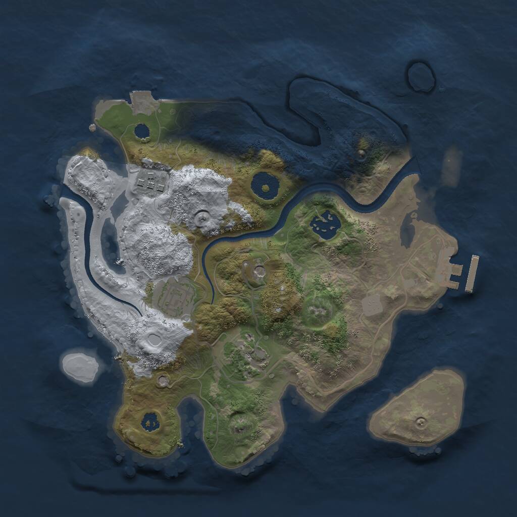 Rust Map: Procedural Map, Size: 2800, Seed: 363307171, 7 Monuments