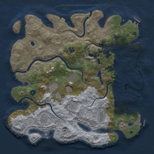 Thumbnail Rust Map: Procedural Map, Size: 4096, Seed: 1969548914, 15 Monuments