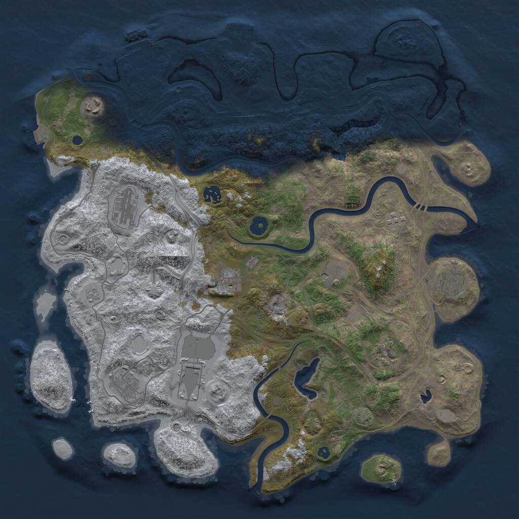 Rust Map: Procedural Map, Size: 4250, Seed: 1200095064, 16 Monuments