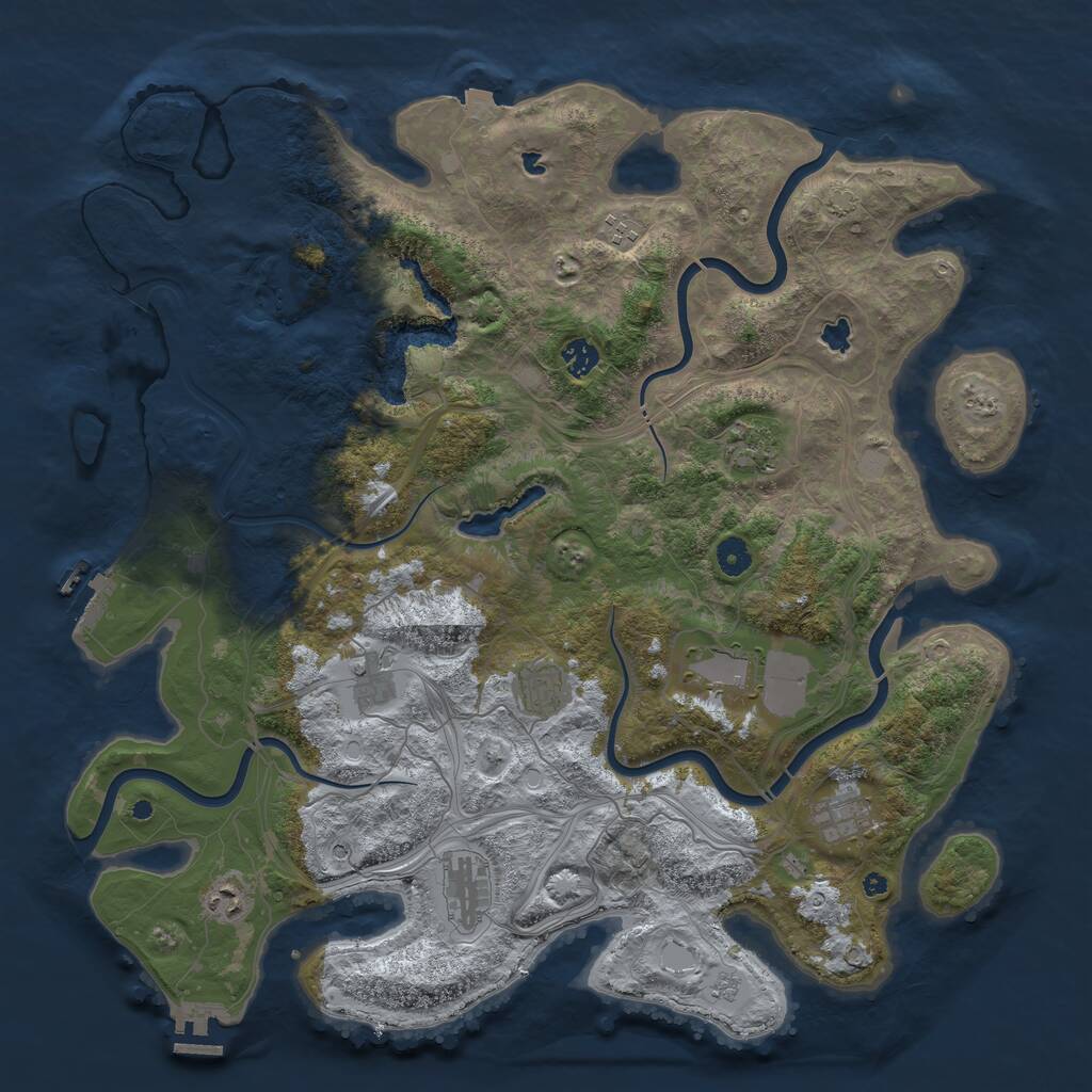 Rust Map: Procedural Map, Size: 4500, Seed: 35476, 15 Monuments