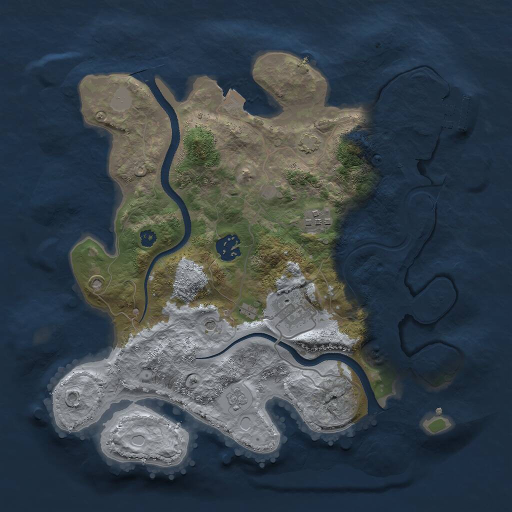 Rust Map: Procedural Map, Size: 3000, Seed: 31002, 8 Monuments