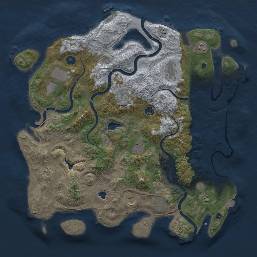 Rust Map: Procedural Map, Size: 4250, Seed: 147898725, 16 Monuments