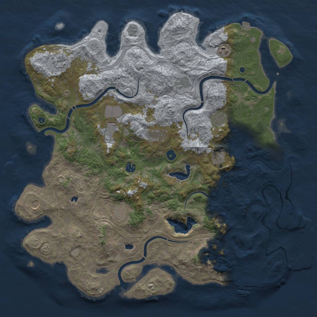 Rust Map: Procedural Map, Size: 4800, Seed: 622707043, 17 Monuments