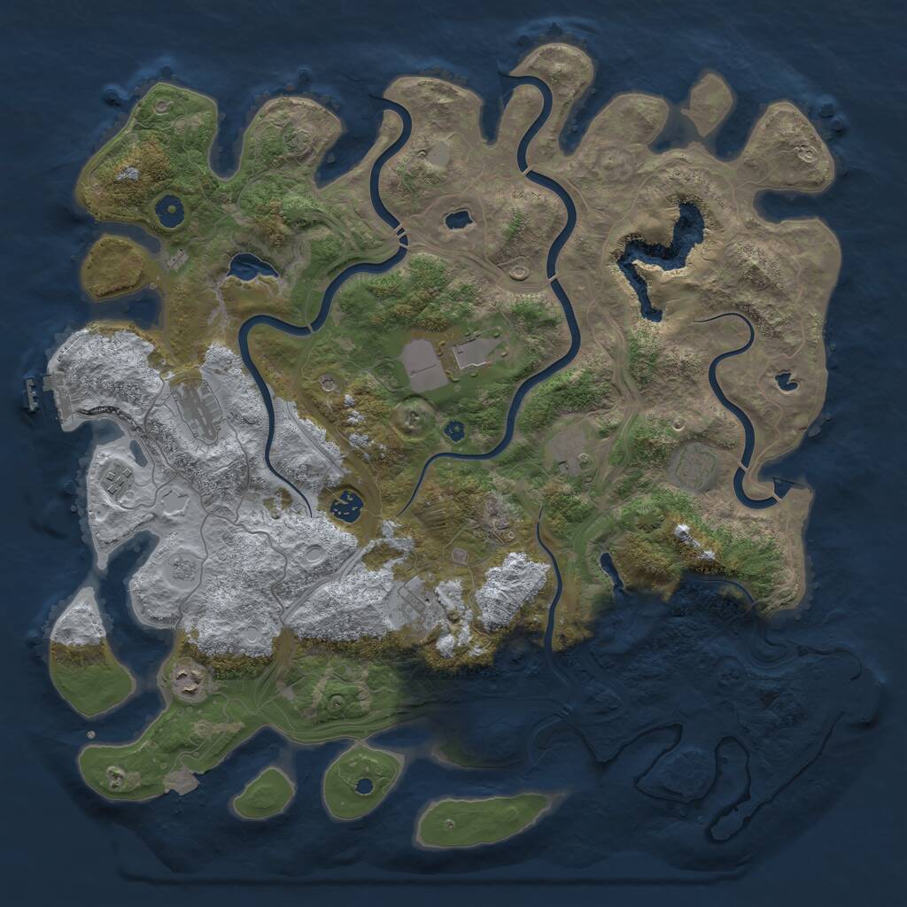 Rust Map: Procedural Map, Size: 4500, Seed: 2453, 14 Monuments