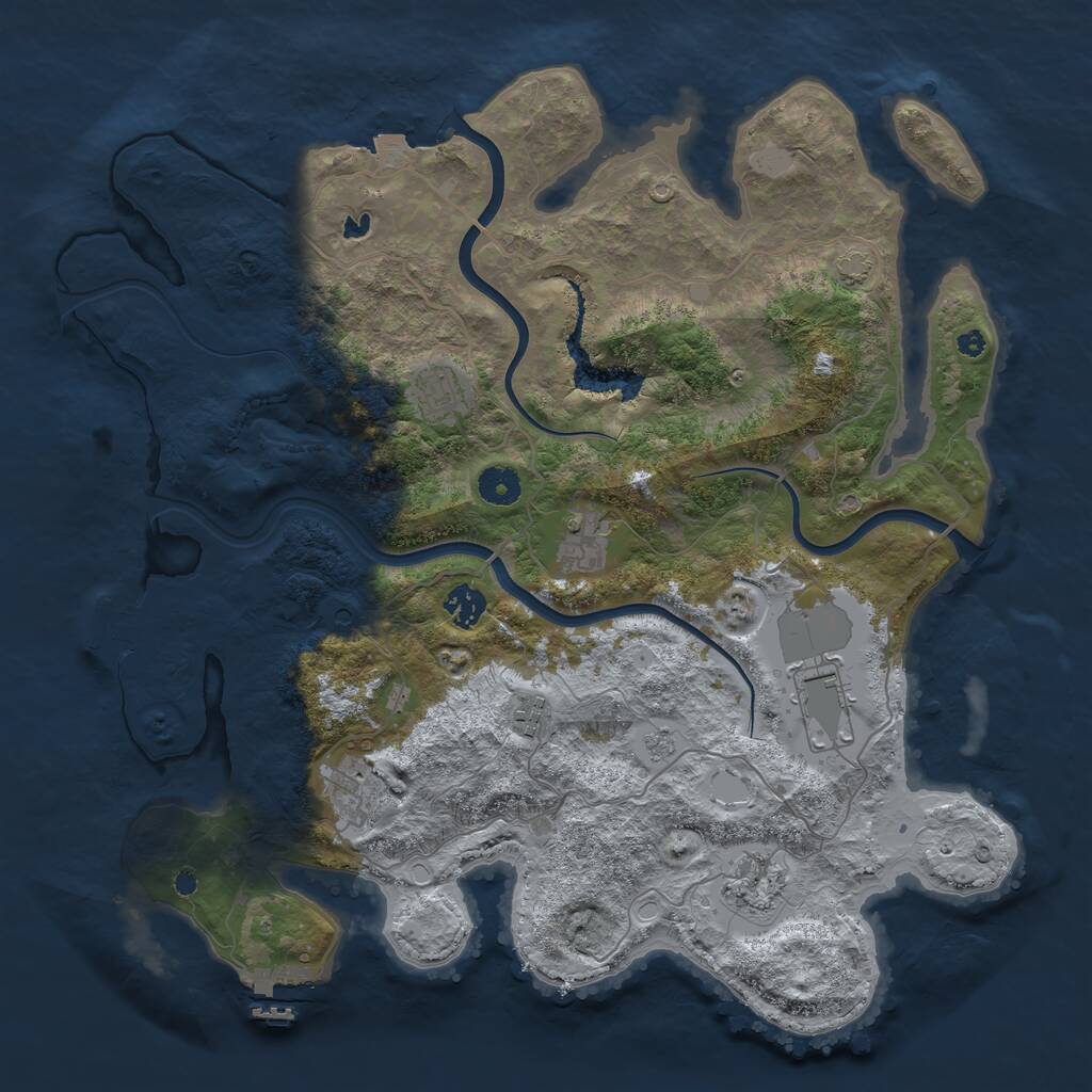 Rust Map: Procedural Map, Size: 4000, Seed: 352734, 13 Monuments