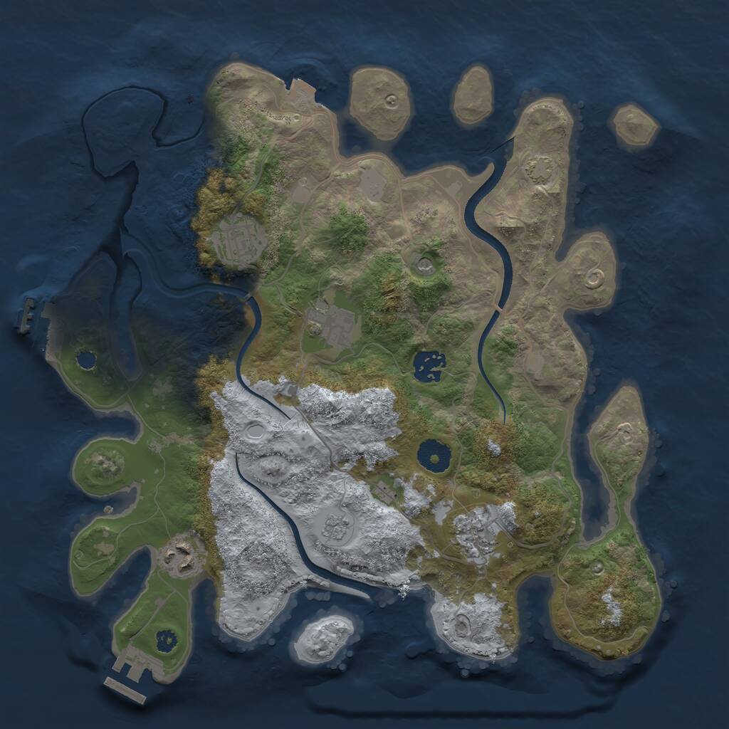 Rust Map: Procedural Map, Size: 3300, Seed: 8675309, 11 Monuments