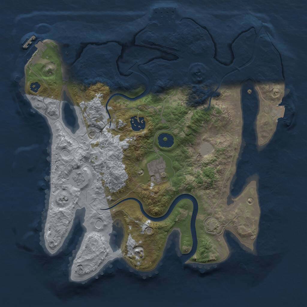 Rust Map: Procedural Map, Size: 3000, Seed: 136098879, 8 Monuments