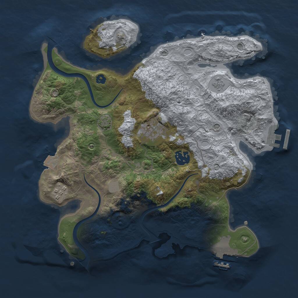 Rust Map: Procedural Map, Size: 3000, Seed: 6459130, 9 Monuments