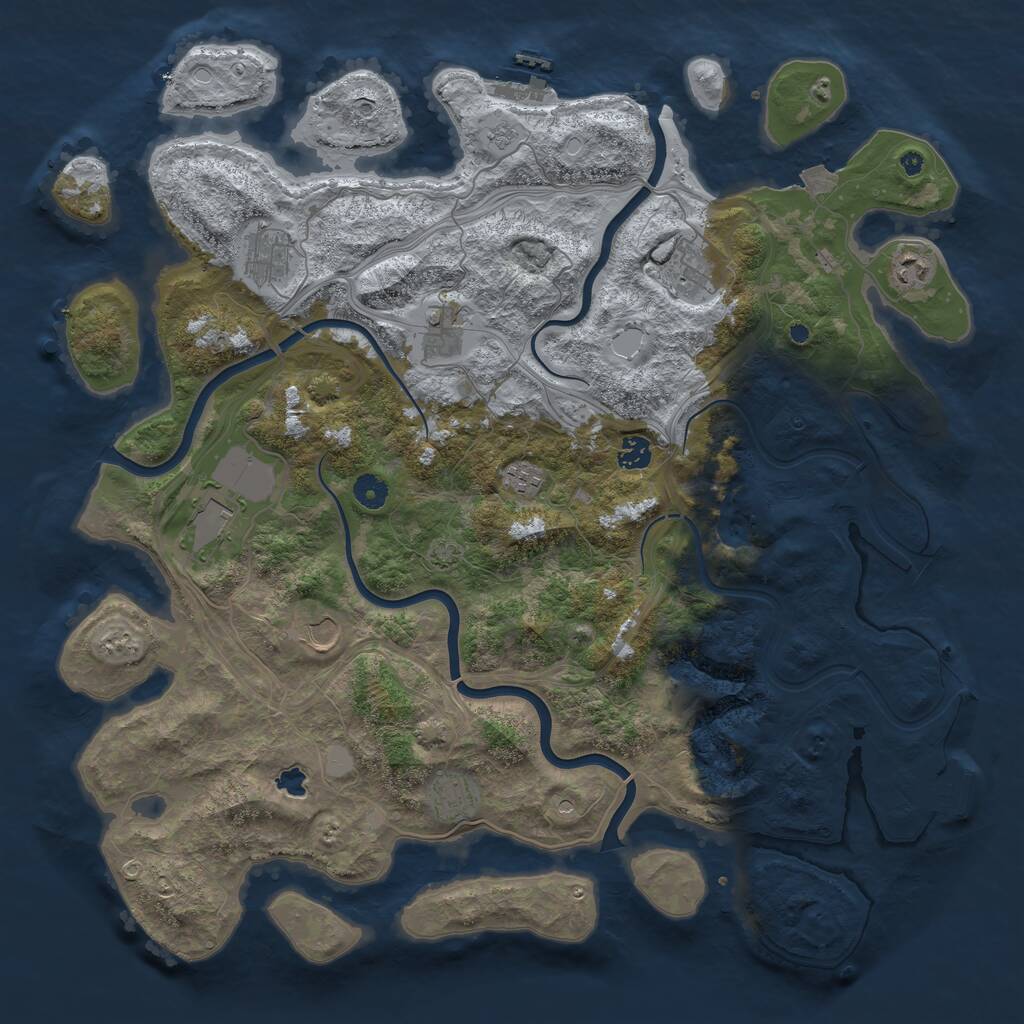 Rust Map: Procedural Map, Size: 4499, Seed: 713095713, 15 Monuments