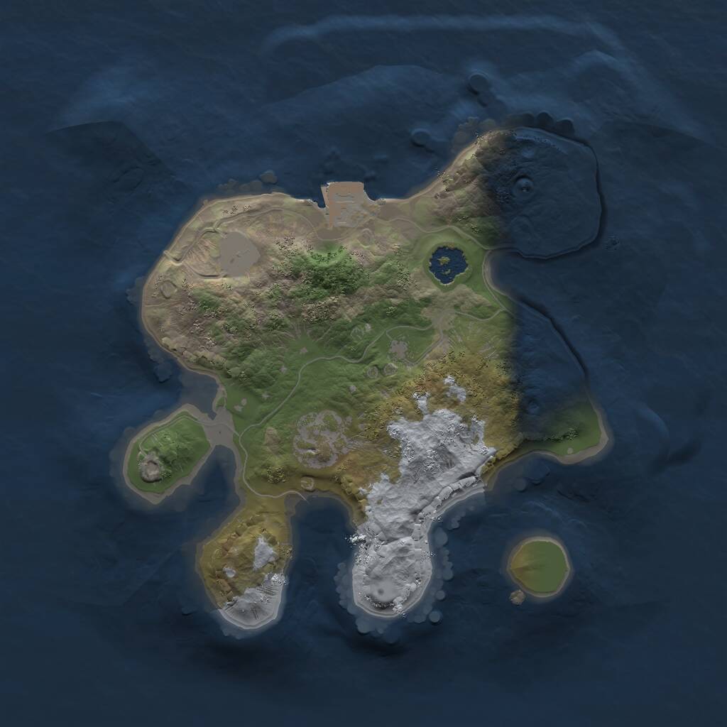 Rust Map: Procedural Map, Size: 2000, Seed: 2110546121, 1 Monuments