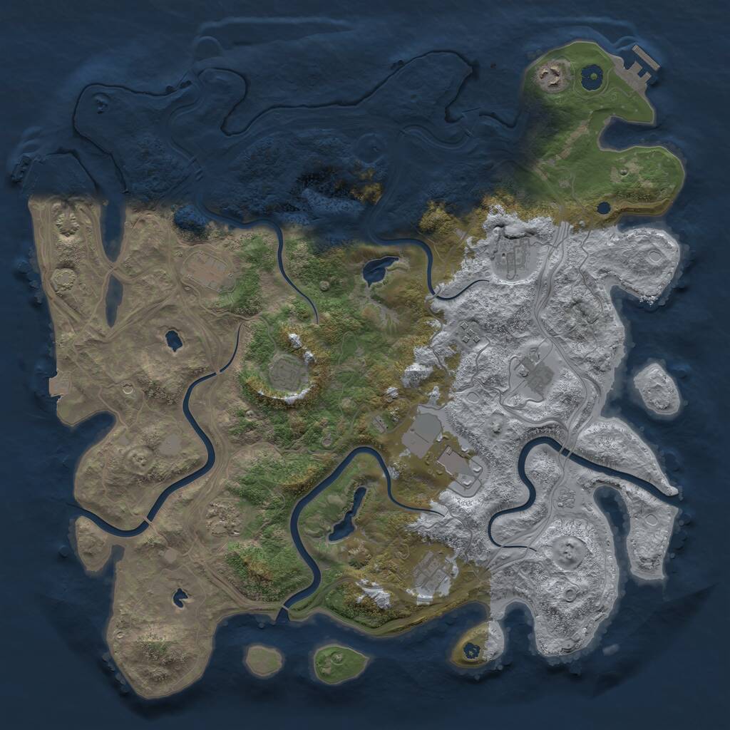 Rust Map: Procedural Map, Size: 4500, Seed: 726111230, 15 Monuments