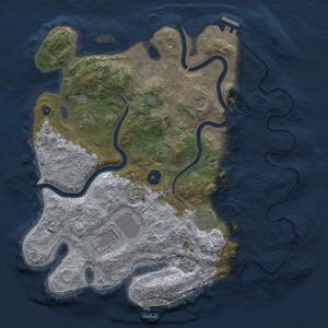 Thumbnail Rust Map: Procedural Map, Size: 3500, Seed: 1554381867, 11 Monuments
