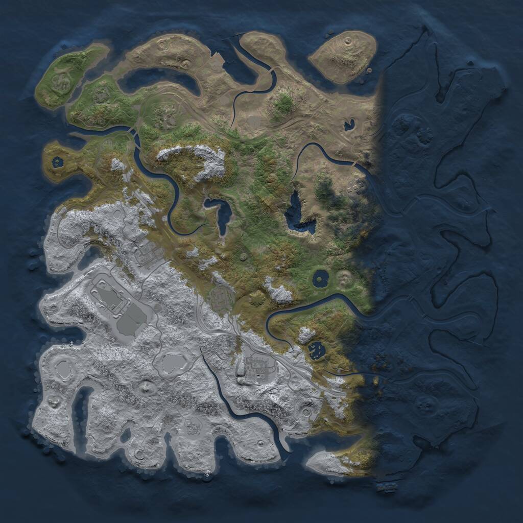 Rust Map: Procedural Map, Size: 4500, Seed: 576621324, 13 Monuments
