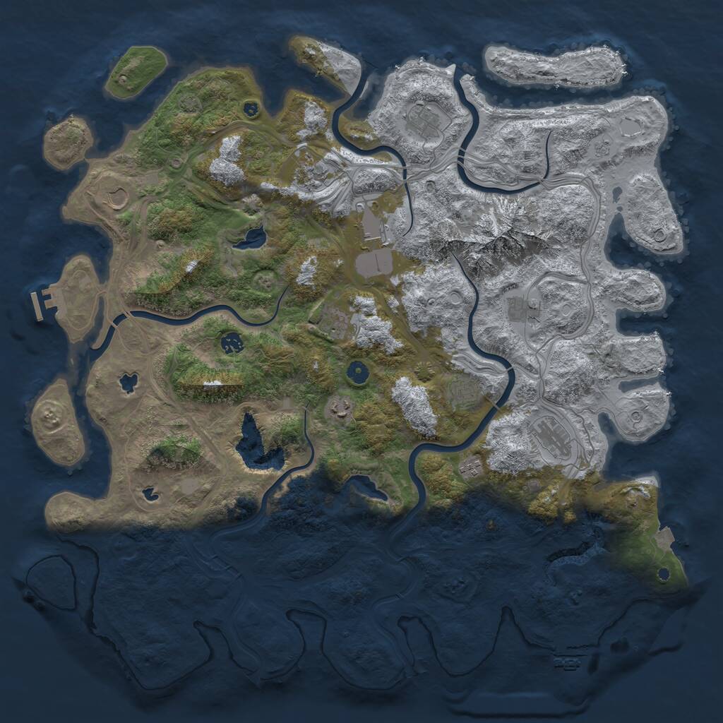 Rust Map: Procedural Map, Size: 5000, Seed: 1426490255, 17 Monuments