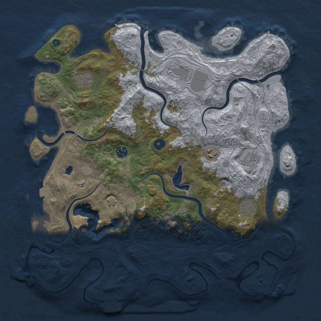 Rust Map: Procedural Map, Size: 4250, Seed: 557897028, 12 Monuments