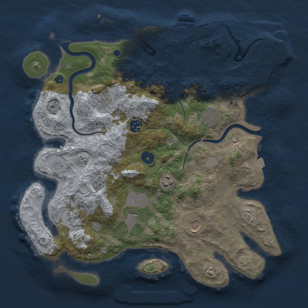 Rust Map: Procedural Map, Size: 3700, Seed: 116524732, 14 Monuments