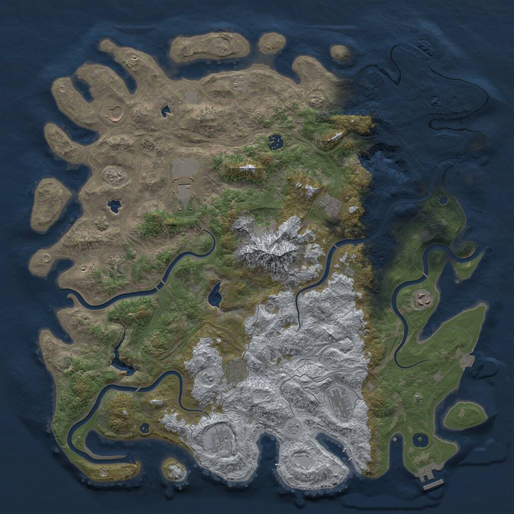Rust Map: Procedural Map, Size: 5000, Seed: 2435, 16 Monuments