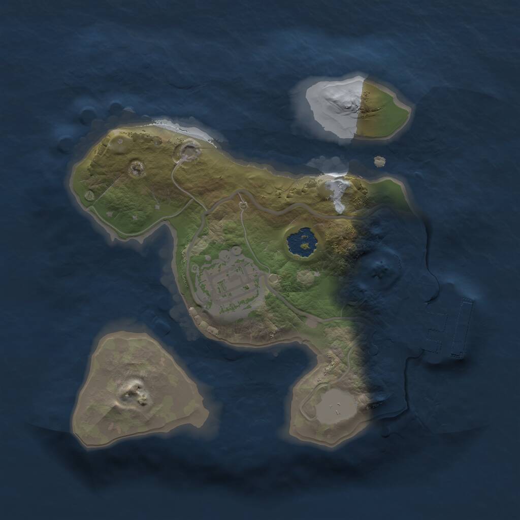 Rust Map: Procedural Map, Size: 1800, Seed: 2300, 3 Monuments