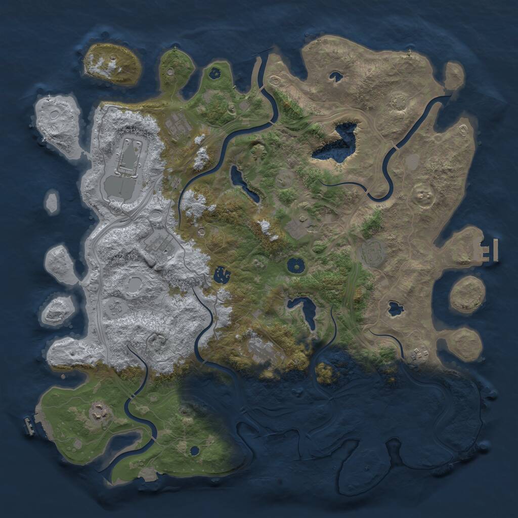 Rust Map: Procedural Map, Size: 4550, Seed: 23936164, 15 Monuments