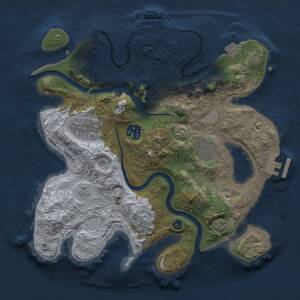 Thumbnail Rust Map: Procedural Map, Size: 3000, Seed: 21245, 10 Monuments