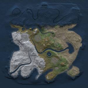 Thumbnail Rust Map: Procedural Map, Size: 3000, Seed: 21245, 9 Monuments