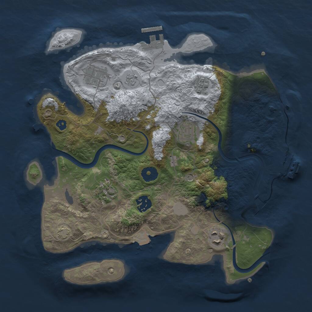 Rust Map: Procedural Map, Size: 3000, Seed: 1204, 12 Monuments