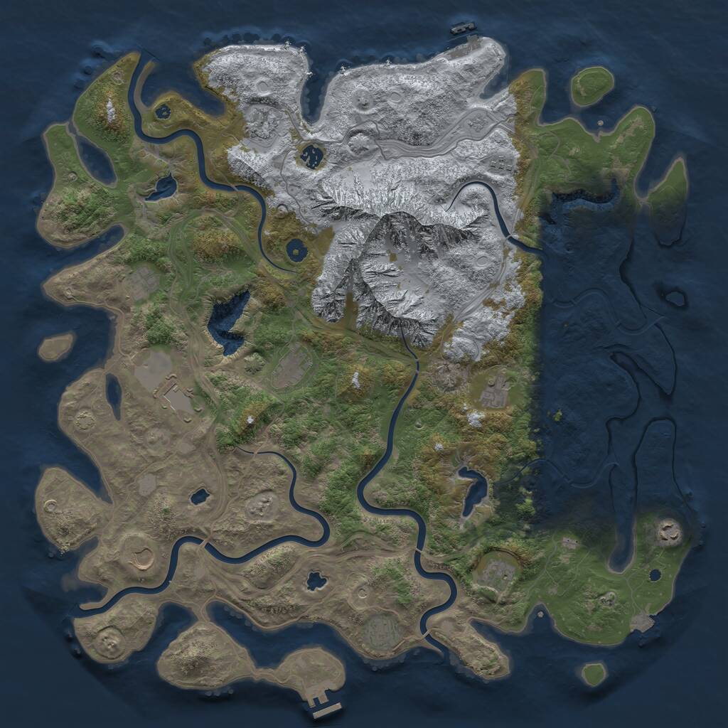 Rust Map: Procedural Map, Size: 5000, Seed: 1885336917, 17 Monuments