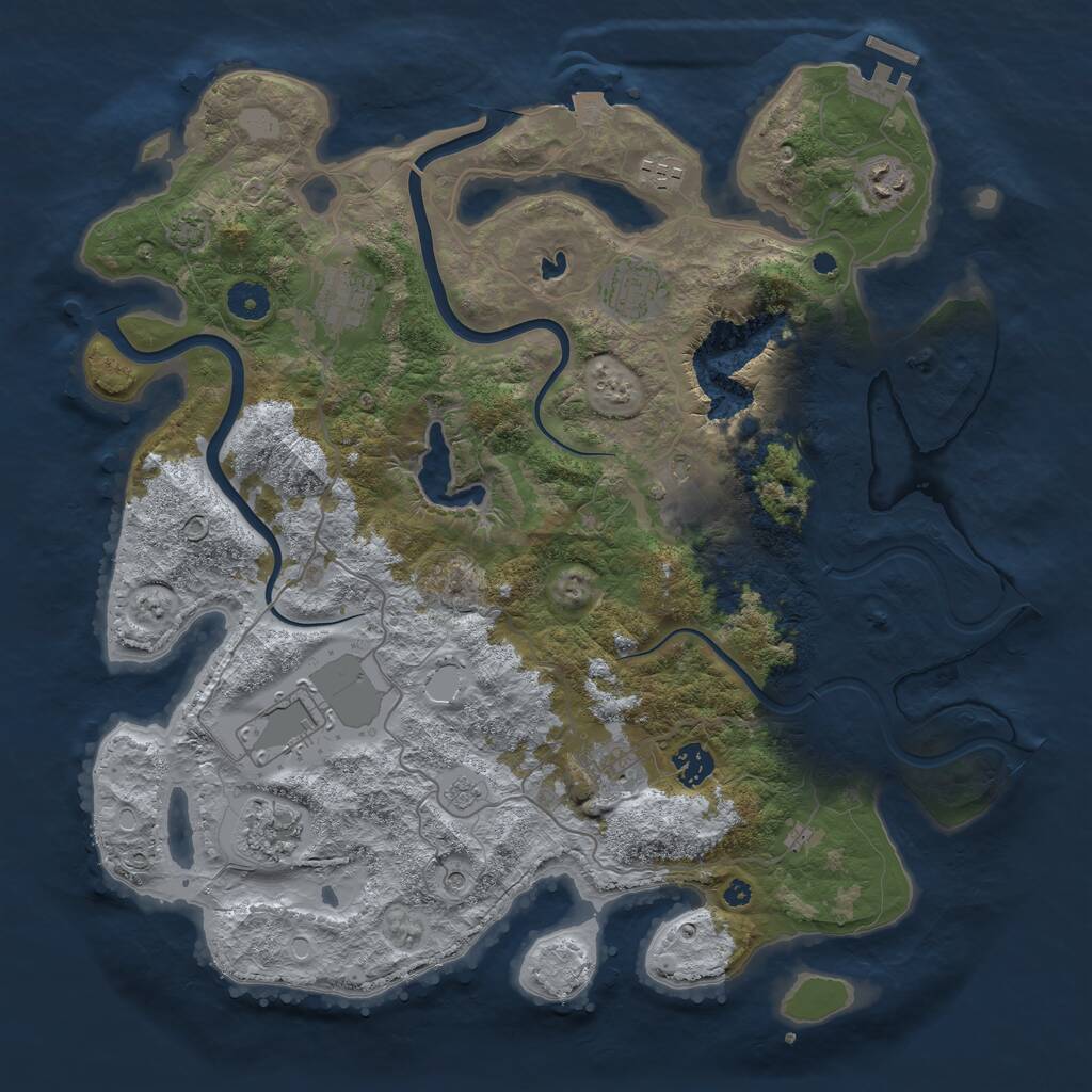 Rust Map: Procedural Map, Size: 4000, Seed: 31623, 14 Monuments