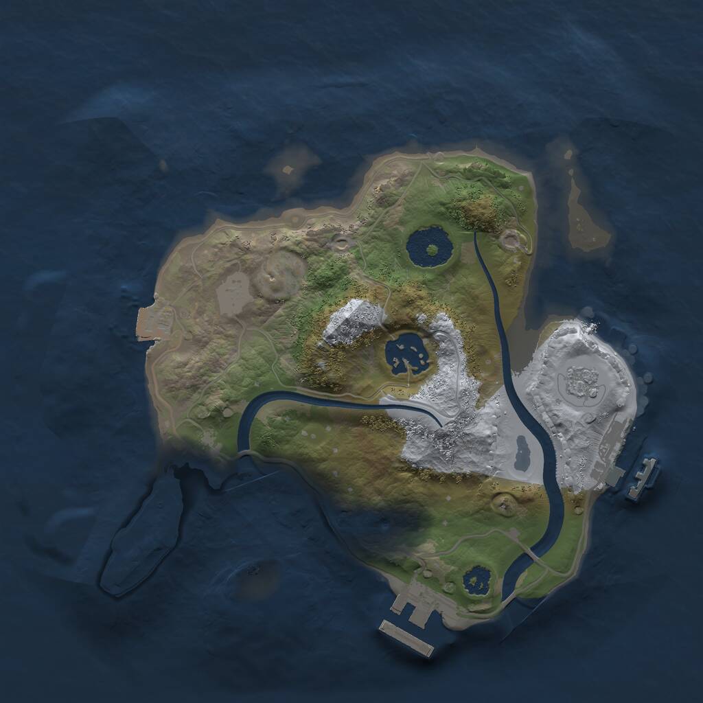 Rust Map: Procedural Map, Size: 2450, Seed: 1622533096, 5 Monuments