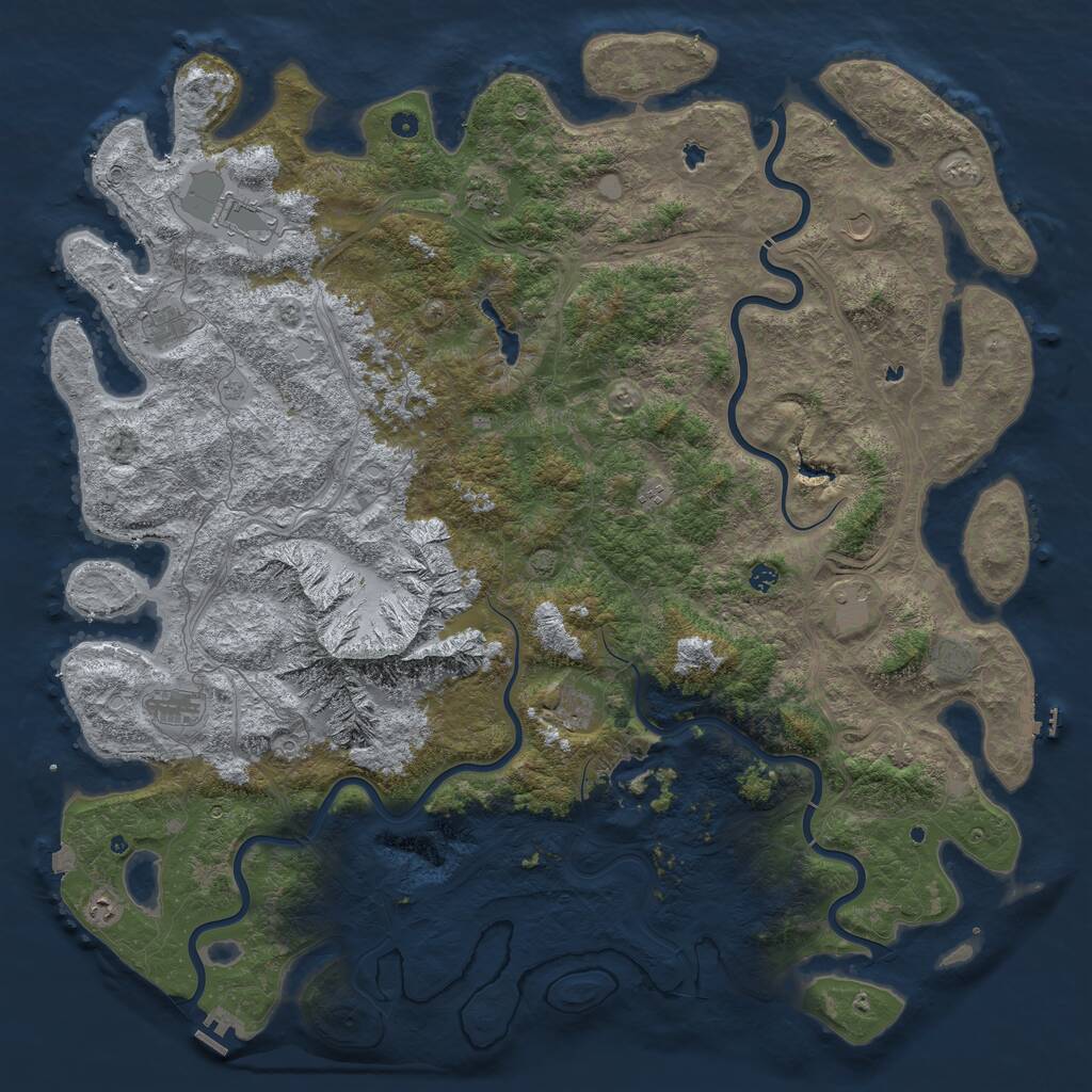 Rust Map: Procedural Map, Size: 6000, Seed: 237252379, 17 Monuments