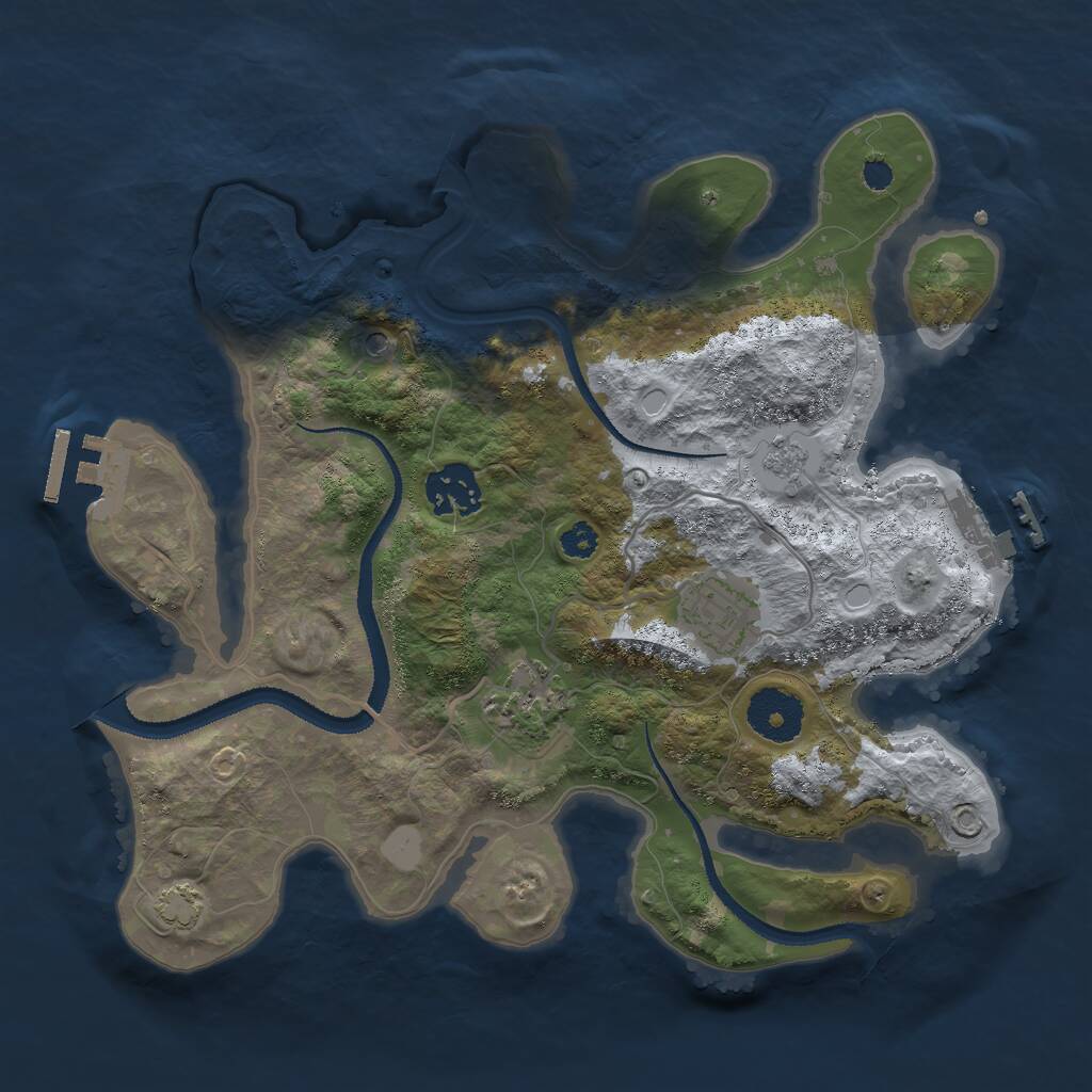 Rust Map: Procedural Map, Size: 3000, Seed: 98053745, 9 Monuments
