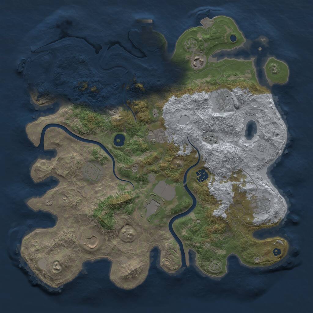 Rust Map: Procedural Map, Size: 3850, Seed: 755479169, 15 Monuments