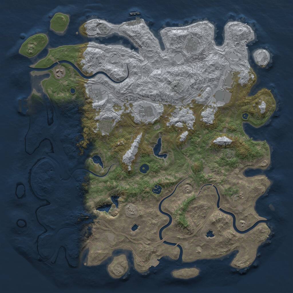 Rust Map: Procedural Map, Size: 4800, Seed: 6891, 15 Monuments