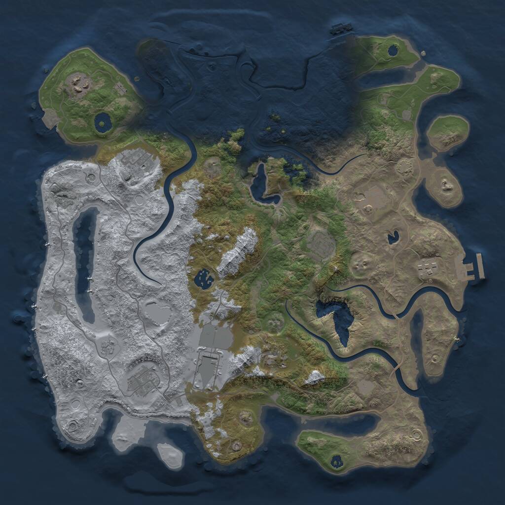 Rust Map: Procedural Map, Size: 4000, Seed: 950347771, 15 Monuments