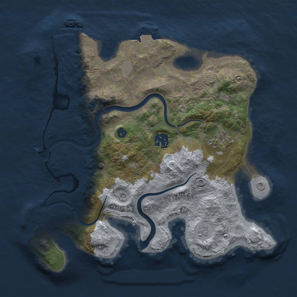 Rust Map: Procedural Map, Size: 3000, Seed: 352734, 9 Monuments