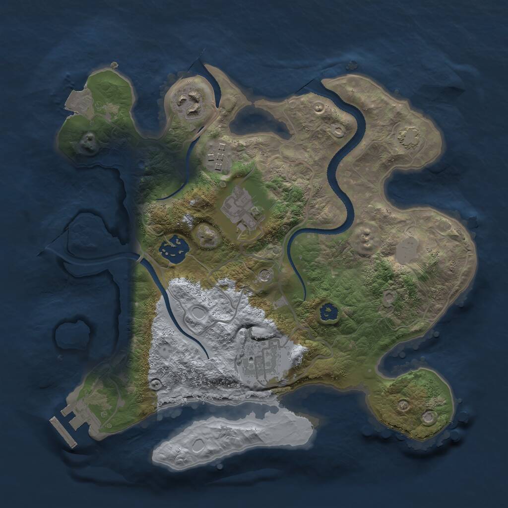 Rust Map: Procedural Map, Size: 2800, Seed: 1845850902, 9 Monuments