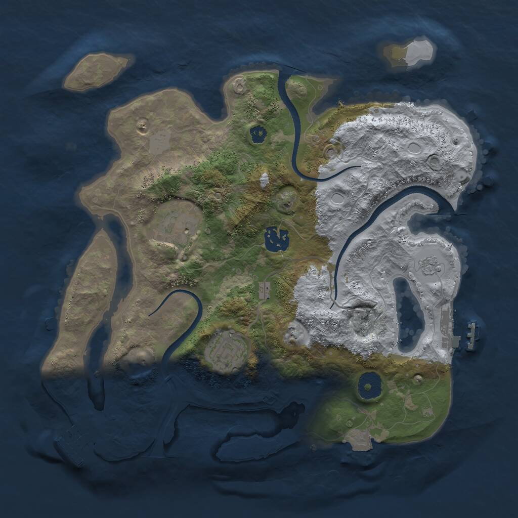 Rust Map: Procedural Map, Size: 3000, Seed: 250012743, 7 Monuments