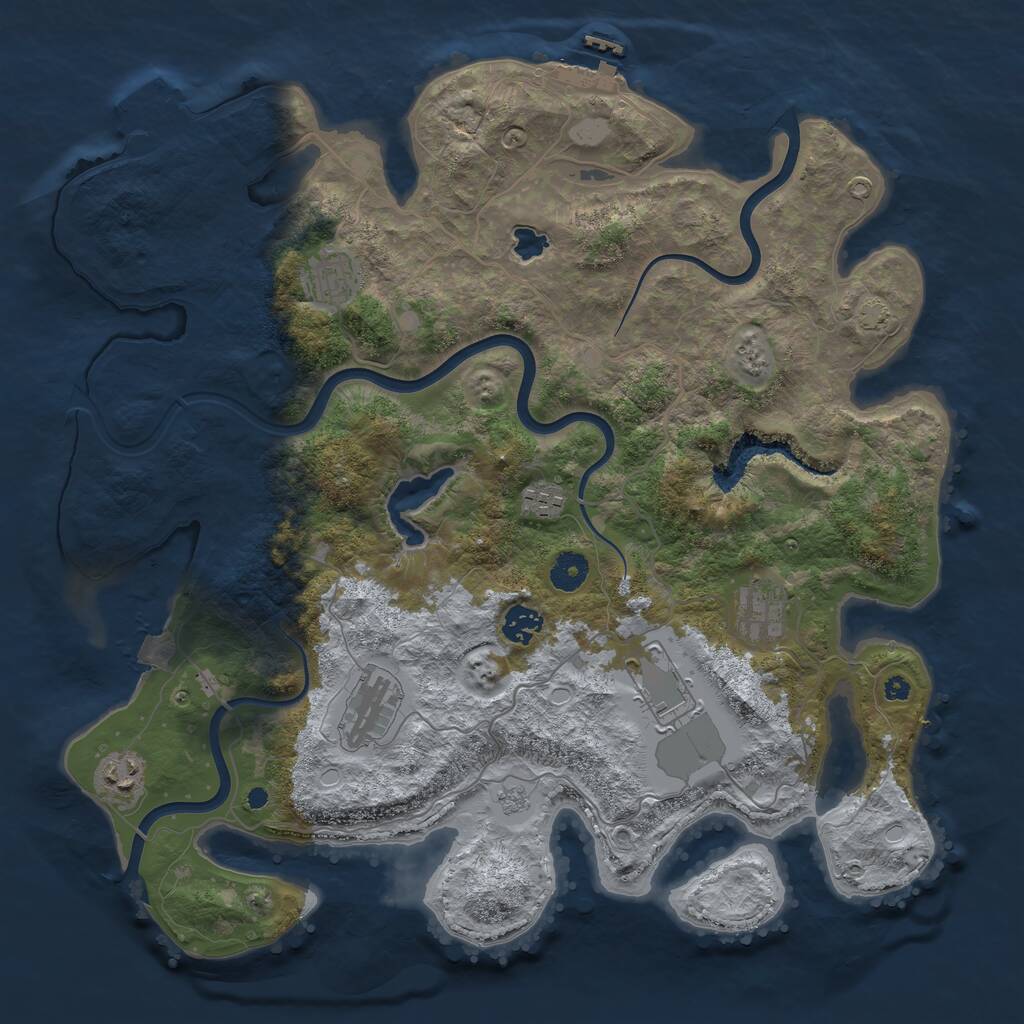 Rust Map: Procedural Map, Size: 4000, Seed: 265327915, 12 Monuments