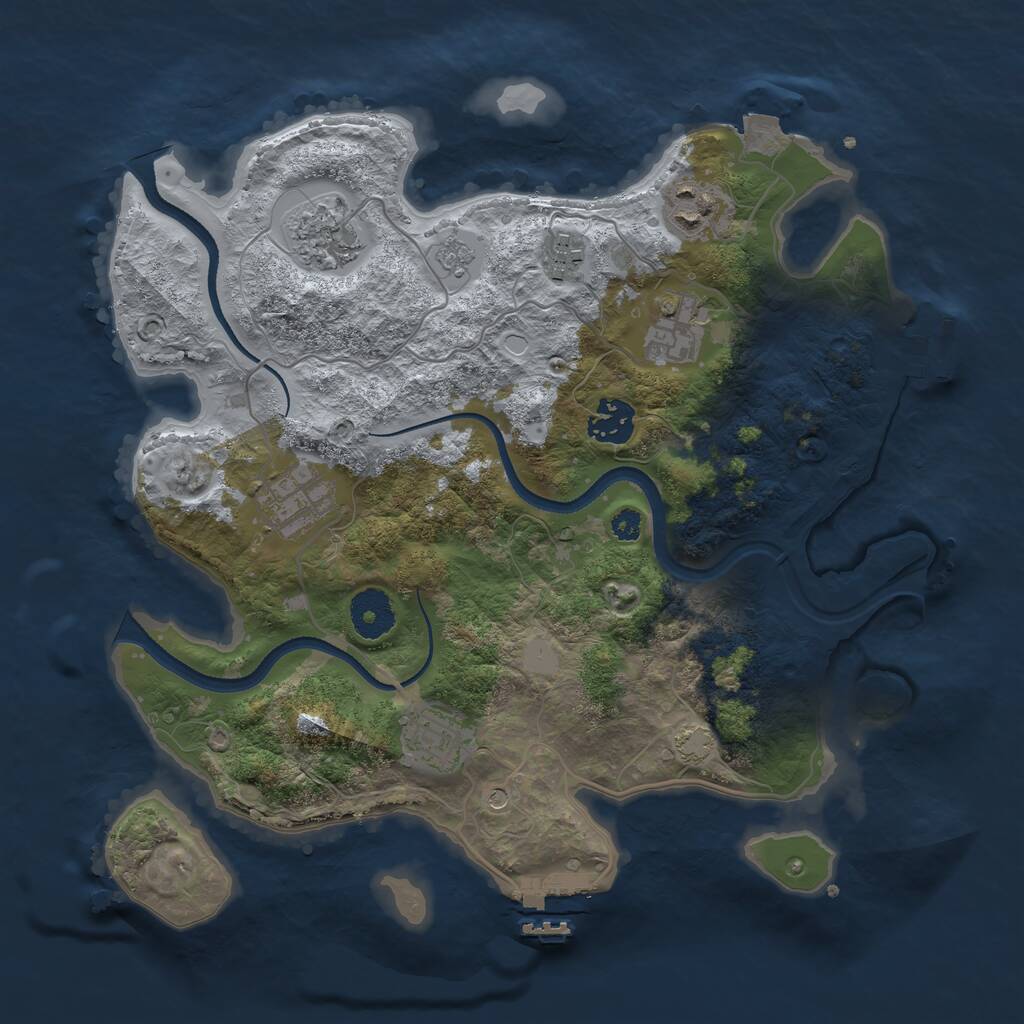Rust Map: Procedural Map, Size: 3300, Seed: 1379394914, 13 Monuments