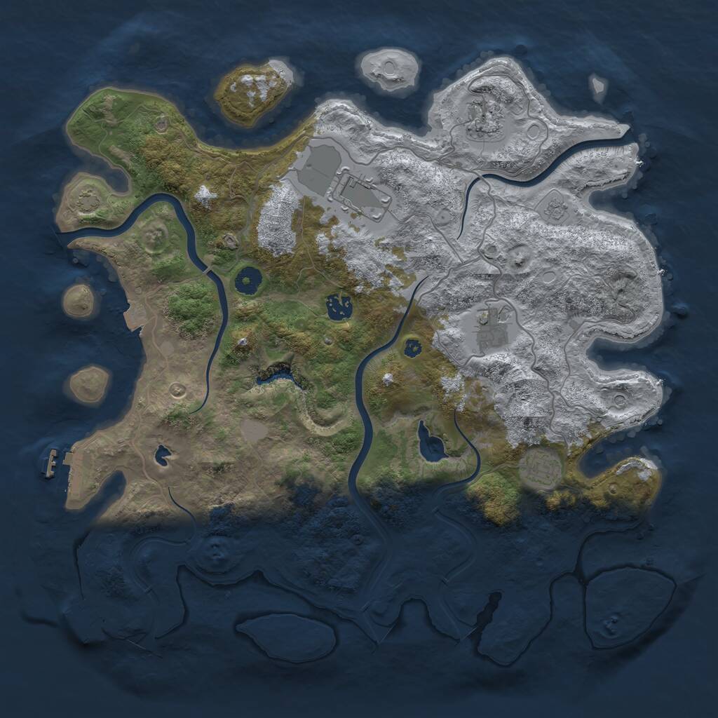 Rust Map: Procedural Map, Size: 4000, Seed: 268720194, 11 Monuments