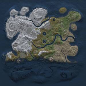 Thumbnail Rust Map: Procedural Map, Size: 3500, Seed: 123106, 13 Monuments
