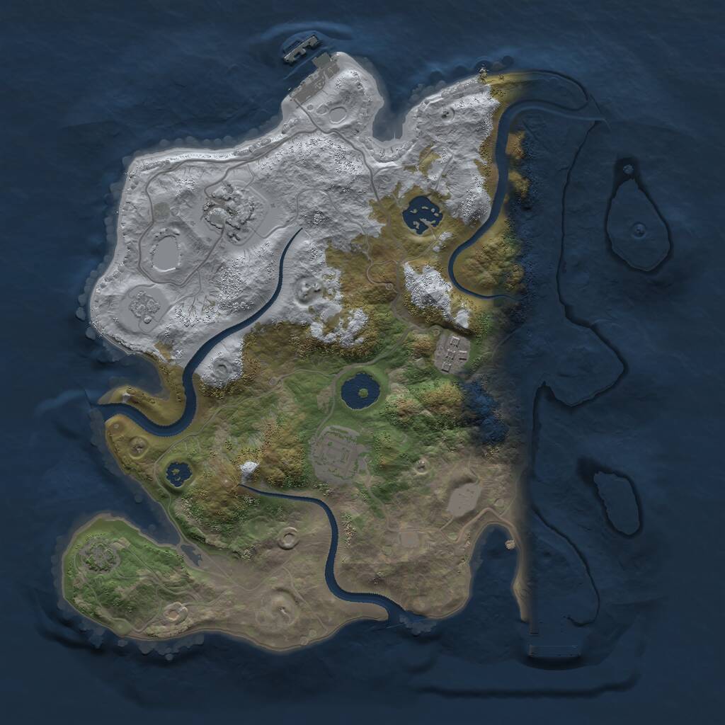 Rust Map: Procedural Map, Size: 3000, Seed: 6236236, 9 Monuments