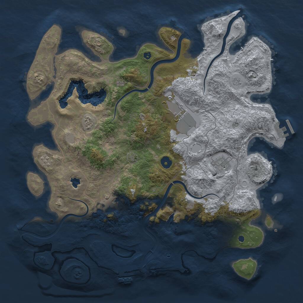 Rust Map: Procedural Map, Size: 4000, Seed: 1460287192, 10 Monuments