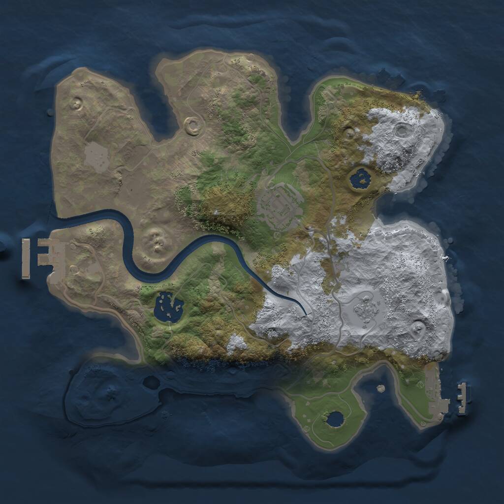Rust Map: Procedural Map, Size: 2500, Seed: 1117, 6 Monuments