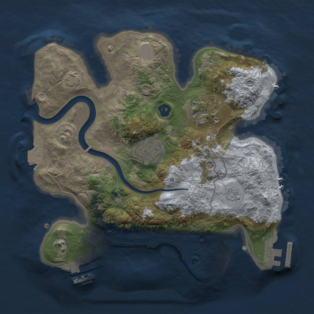Rust Map: Procedural Map, Size: 2500, Seed: 1117, 8 Monuments