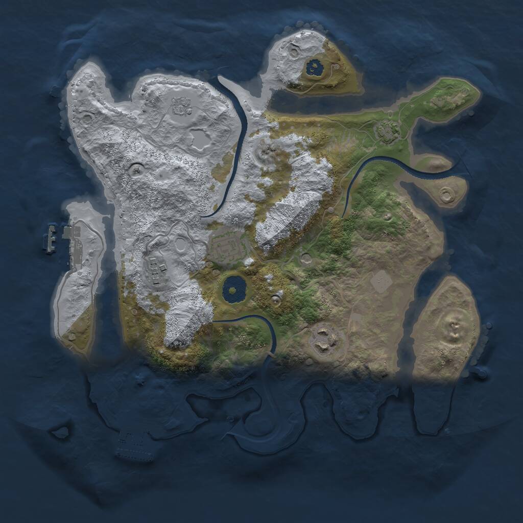 Rust Map: Procedural Map, Size: 3000, Seed: 1348311417, 9 Monuments